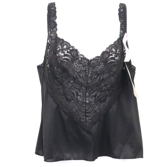 Vanity Fair Camisole Womens 38/44‎ Black Delicate Elegant Romantic Boudoir NWT - Picture 1 of 16